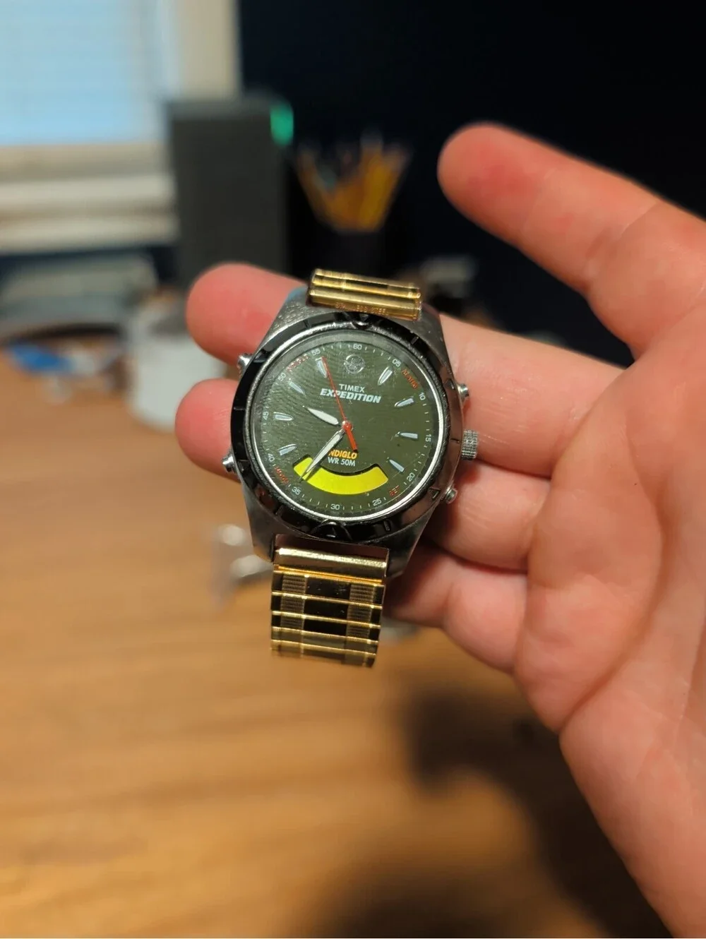Timex Expedition Watch Men's Green Dial Analog/Digital Needs Battery